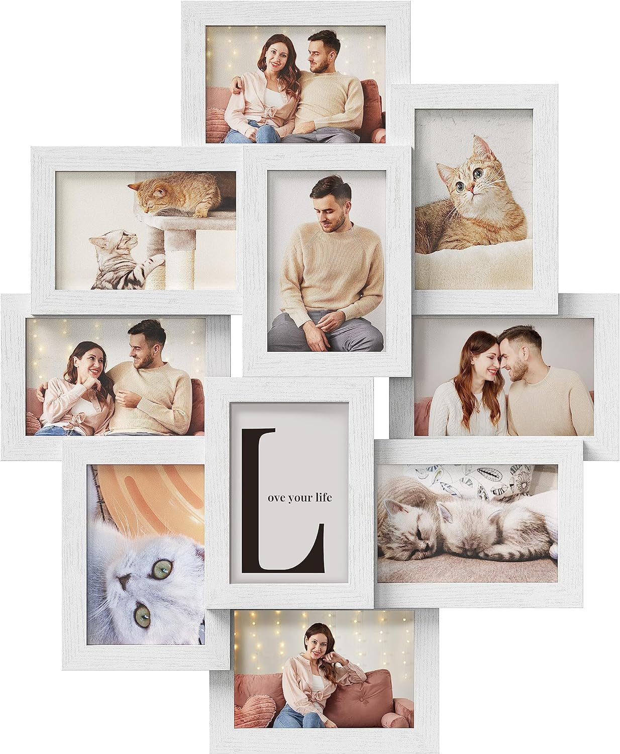 4X6 Collage Picture Frames for Wall Decor, 10 Pack Family Photo Collage Frame Set for Gallery, Glass Front, Assembly Required, Ink Black URPF20BK