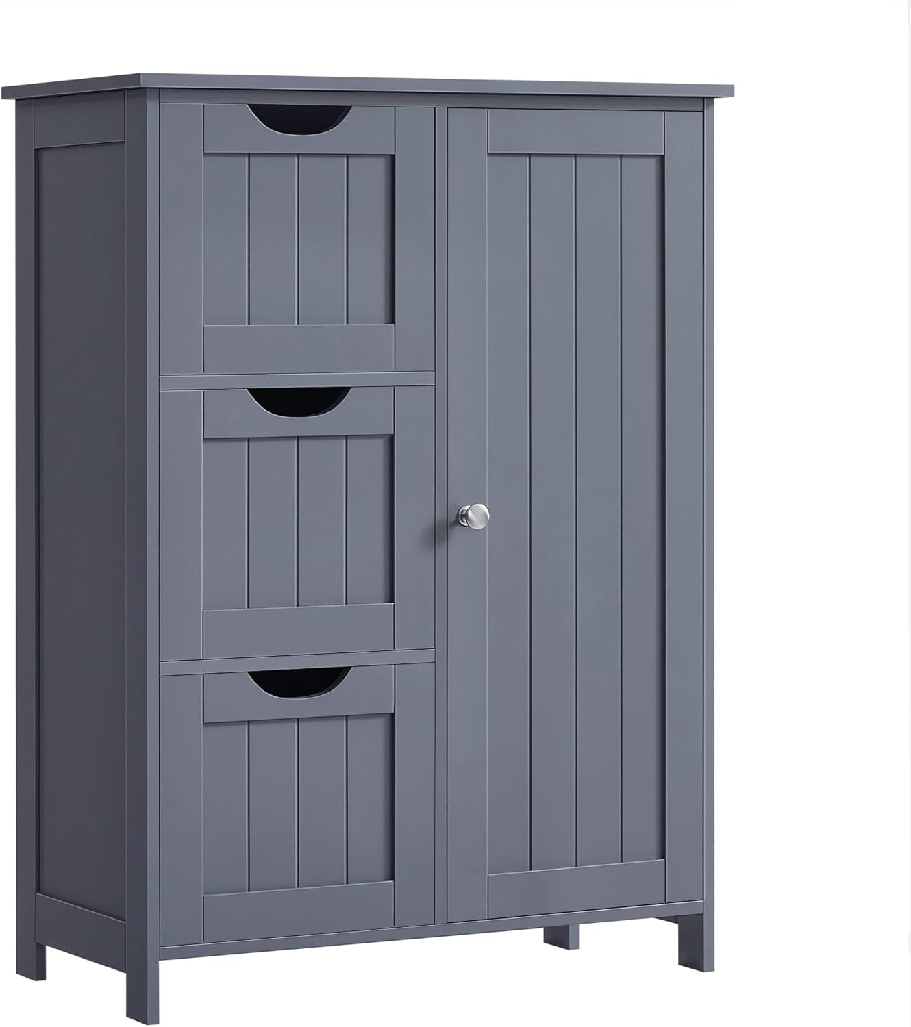 Bathroom Floor Storage Cabinet, Freestanding Bathroom Storage Unit with 3 Drawers, 1 Adjustable Shelf, 11.8 X 23.6 X 31.5 Inches, Slate Gray UBBC049G01
