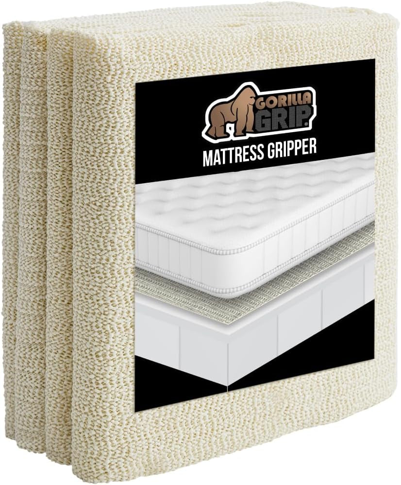 Non Slip Mattress Gripper, Prevents Mattresses from Sliding and Holds Bed in Place, Pad Grips Beds, Sofa, Couch, Chair Cushions and Helps Keep Topper from Slipping, Easy Trim Pads, Queen
