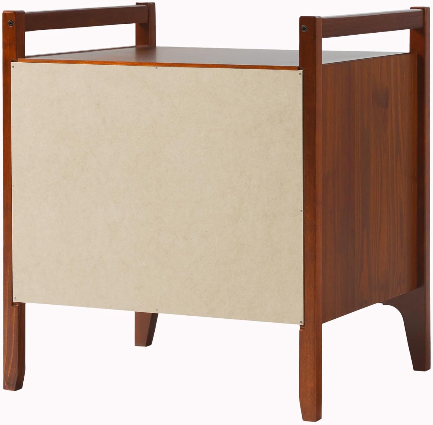 Leif Scandi Angled Drawer-Face Nightstand, 22 Inch, Walnut
