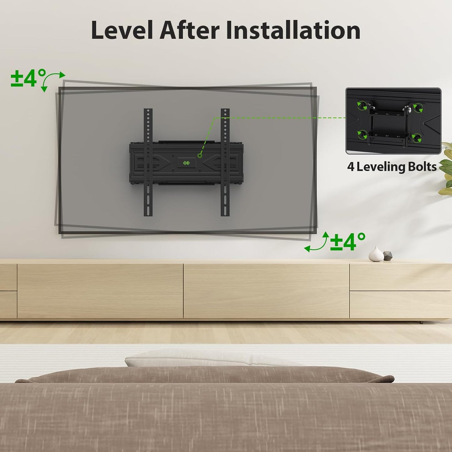 Full Motion TV Wall Mount for Most 32-70 Inch Tvs up to 99 Lbs, Wall Mount Bracket with Dual Articulating Arms, Swivel, Tilt, Max VESA 400X400Mm, TV Mount Fits 12”/16” Wood Studs