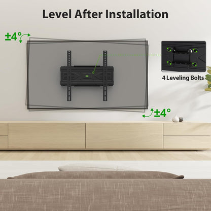 Full Motion TV Wall Mount for Most 32-70 Inch Tvs up to 99 Lbs, Wall Mount Bracket with Dual Articulating Arms, Swivel, Tilt, Max VESA 400X400Mm, TV Mount Fits 12”/16” Wood Studs
