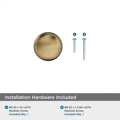 | Cabinet Knob | Burnished Brass | 1-1/4 Inch (32 Mm) Diameter | Edona | Drawer Knob | Cabinet Hardware (Pack of 1)