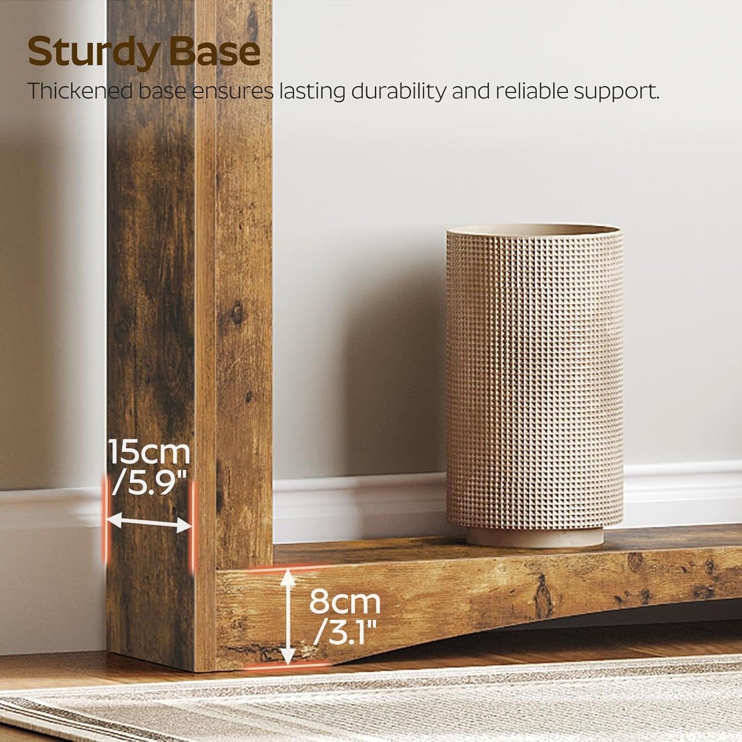 Narrow Console Table, 5.9'' Thin Entryway Table, behind Couch Table for Small Spaces, Small Farmhouse Hallway Table, for Living Room, Hallway, Foyer, Rustic Brown CT19RR