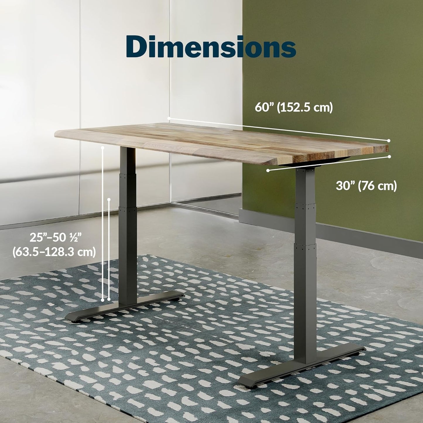Comfortedge 60X30 Inch Adjustable Electric Standing Desk – Sit Stand desk with Memory Presets, Sloped Edge, 200 LB Capacity + Tool-Free Assembly (Reclaimed Wood)