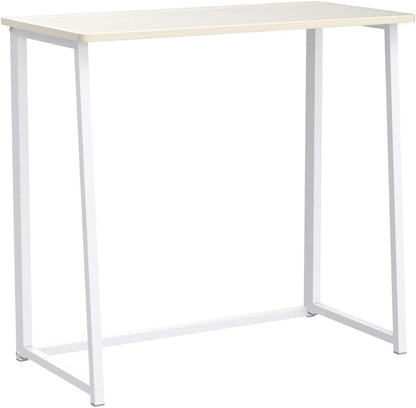 Folding Desk, Small Foldable Desk 31.5" for Small Spaces, Space Saving Computer Table Writing Workstation for Home Office, Easy Assembly, Oak