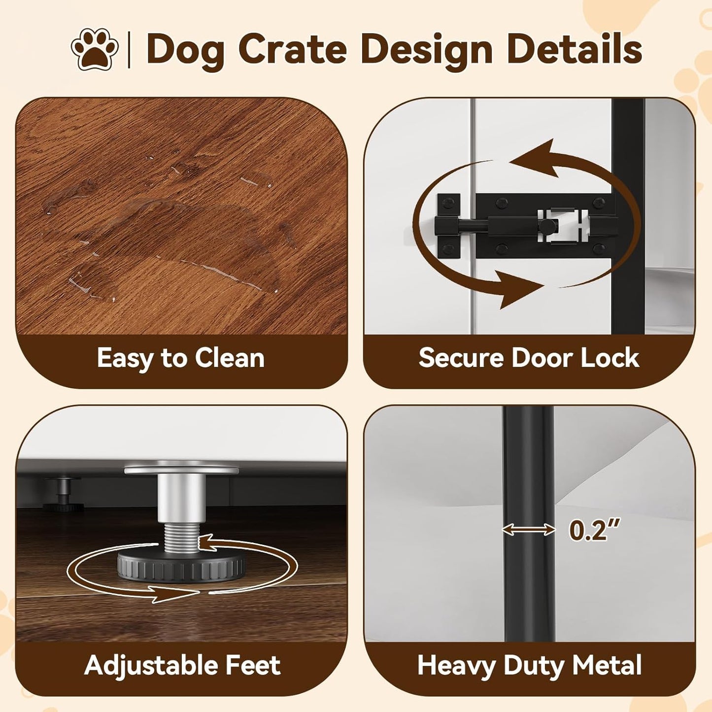 Dog Crate Furniture for 2 Dogs, 71" Dog Kennel Indoor with Cushions, XXL Wooden Dog Crates TV Stand with Removable Divider, Large Double Dog Crate End Table