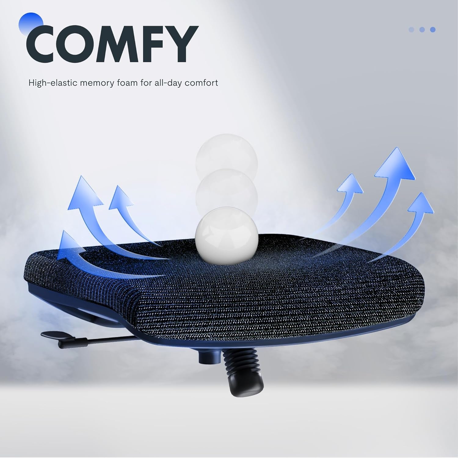 Ergonomic Office Chair with Footrest, Mesh Back Computer Chair, Home Office Desk Chairs, with Adjustable Lumbar Support/4D Headrest/Reliable Base, Elastic Foam Seat, Black, OC3 Cloud-F