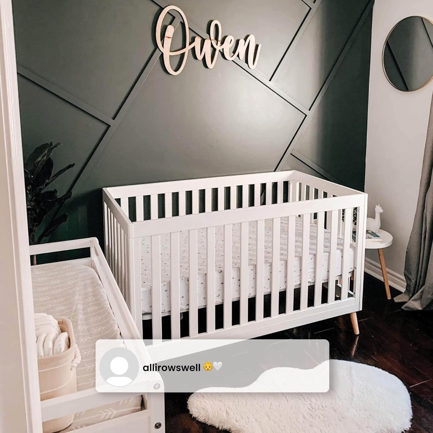 Essex 4-In-1 Convertible Baby Crib, Bianca White with Natural Legs