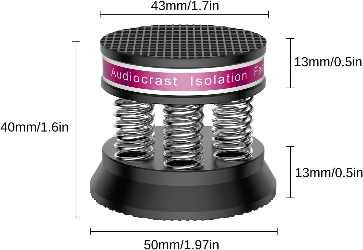 4Px Spring Speaker Spike Pads, Isolation Stand Feet, Aluminum Non-Slip Speaker Floor Protectors, Sound Dampening anti Vibration Speaker Base Pad for Hifi Amplifier/Dac/Turntable/Player