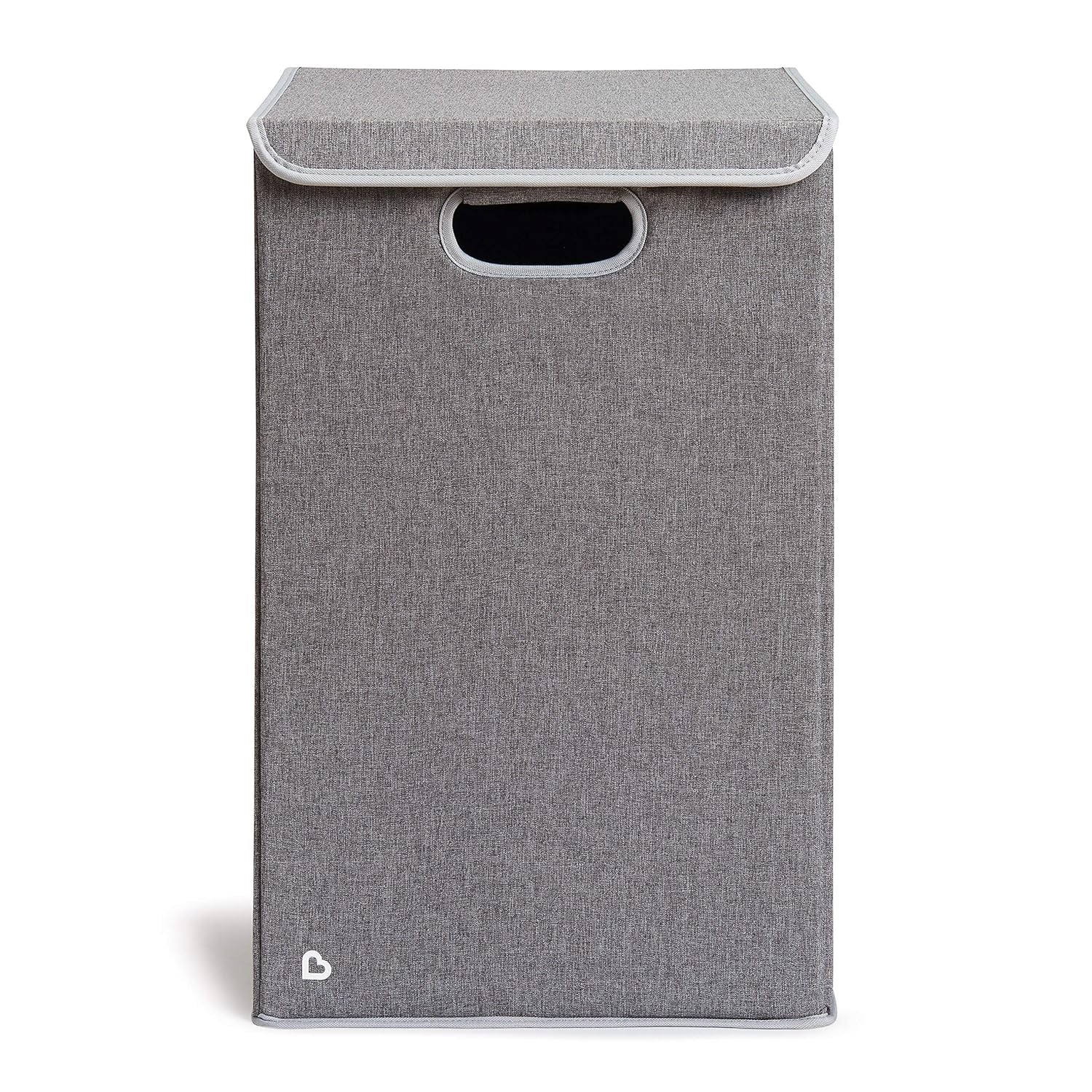 Grey collapsible kids laundry hamper with lid, view 5
