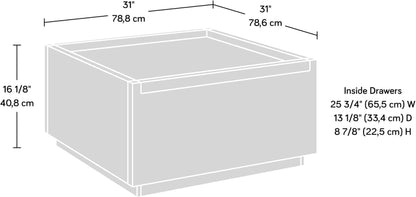 Manhattan Gate Modern Square Coffee Table, Blaze Acacia Finish