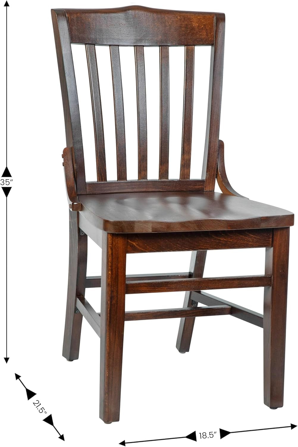 School House Back Walnut Wood Chair