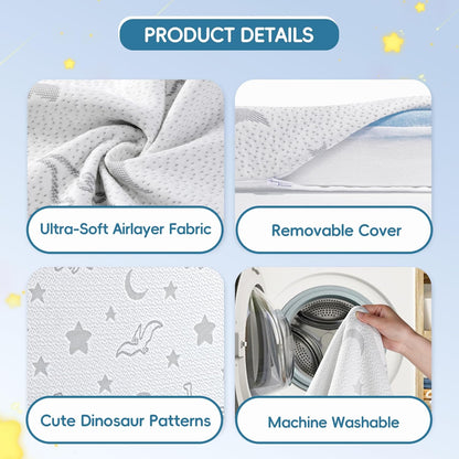 Trifold Pack and Play Mattress 38"X26", Pack N Play Mattresses with Dual Sided Soft & Firm Memory Foam Foldable Portable Crib Baby Mattress with Washable Cover and Carry Bag