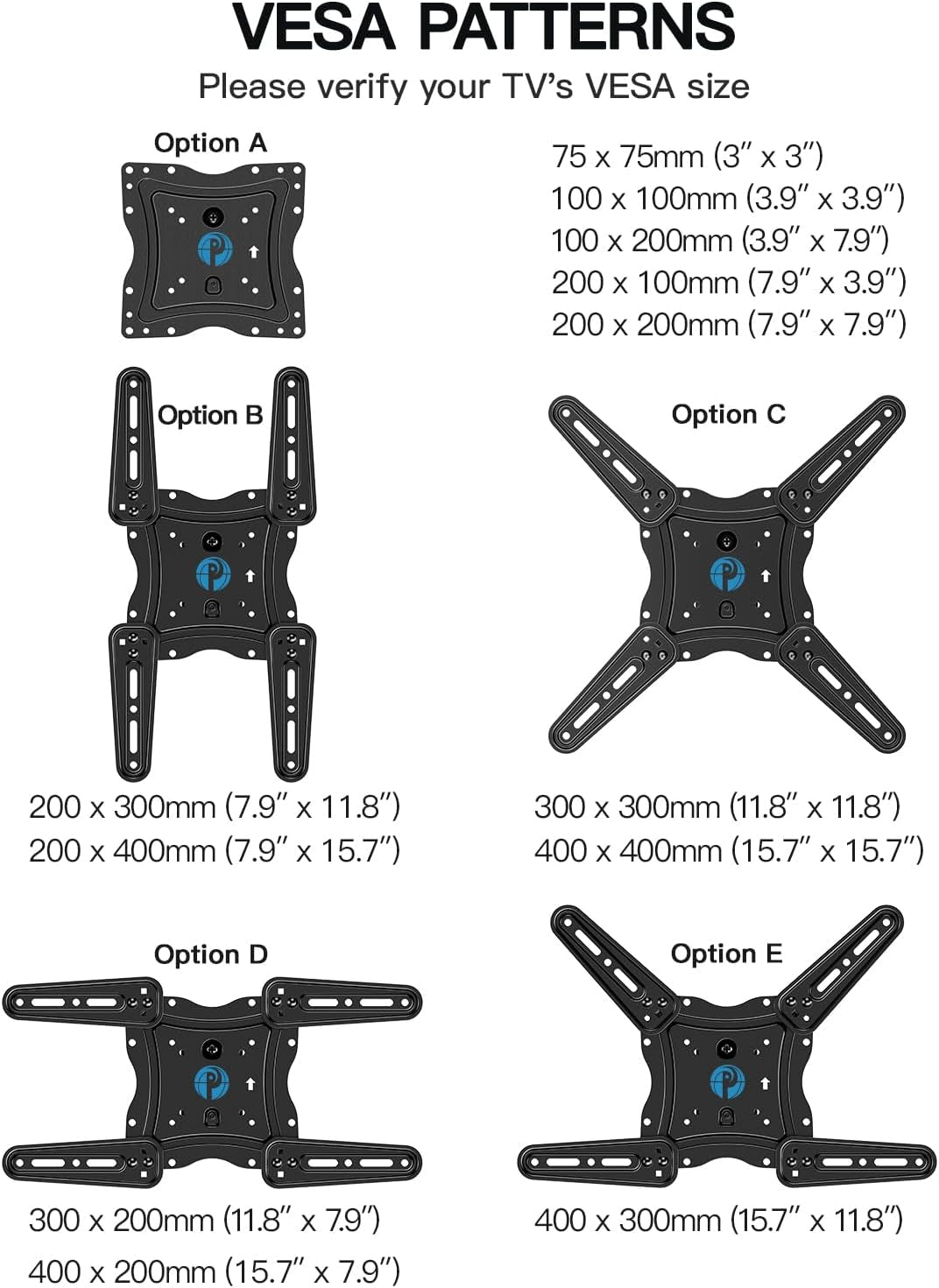 Full Motion TV Wall Mount for 26-60 Inch Flat or Curved Tvs up to 77 Lbs, TV Bracket Wall Mount with Articulating Arms, Extension, Tilt, Swivel, Leveling, Max VESA 400X400Mm, PIMF7