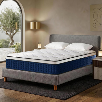 14 Inch King Size Mattress Hybrid Mattress Gel Memory Foam Individual Pocket Springs King Mattress Pressure Relief Motion Isolation Medium Firm Certipur US Certified Fiberglass Free