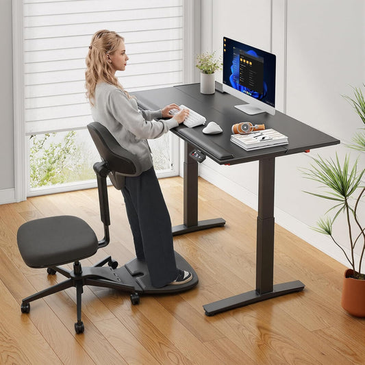 Standing Mate Chair, 5-In-1 Ergonomic Office Chair for Standing Desk, Sit Stand Lean Perch Saddle Stool with Flip Backrest & Dynamic Posture Support, Height Adjustable Active Chair