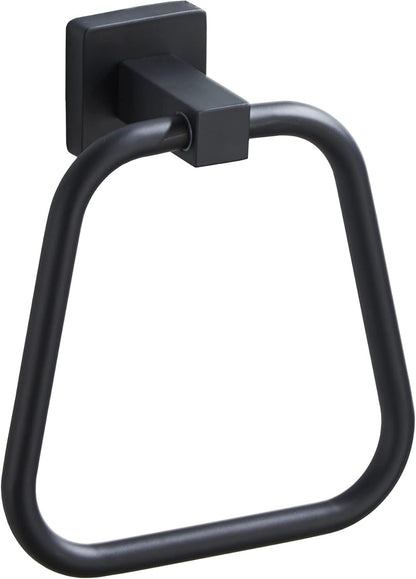 Matte Black Towel Ring for Bathroom, Kitchen Bath Towel Holder Hangers Wall Mount Heavy Duty Stainless Steel