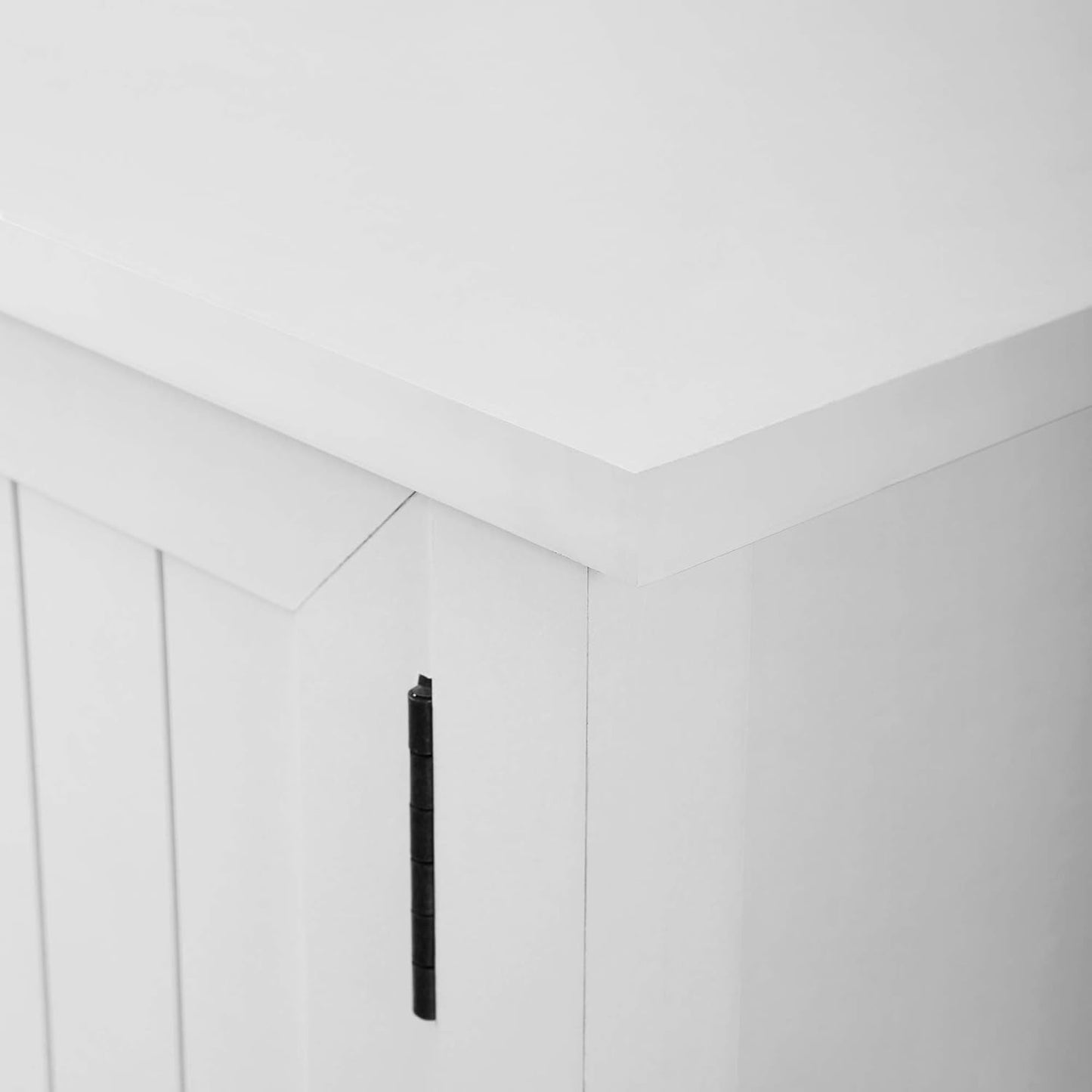 Buren Classic Grooved Door TV Stand for Tvs up to 65 Inches, 58 Inch, Solid White