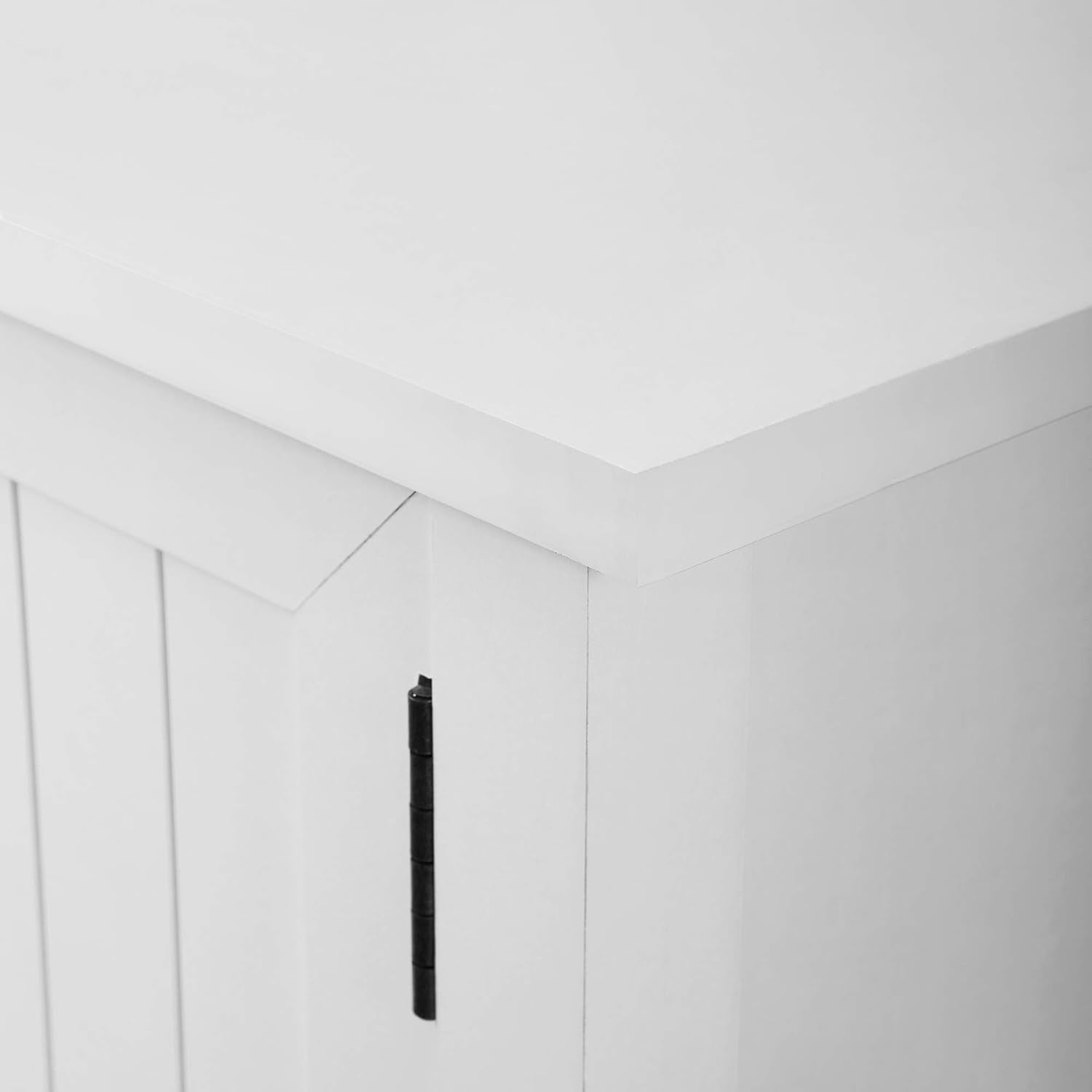 Buren Classic Grooved Door TV Stand for Tvs up to 65 Inches, 58 Inch, Solid White