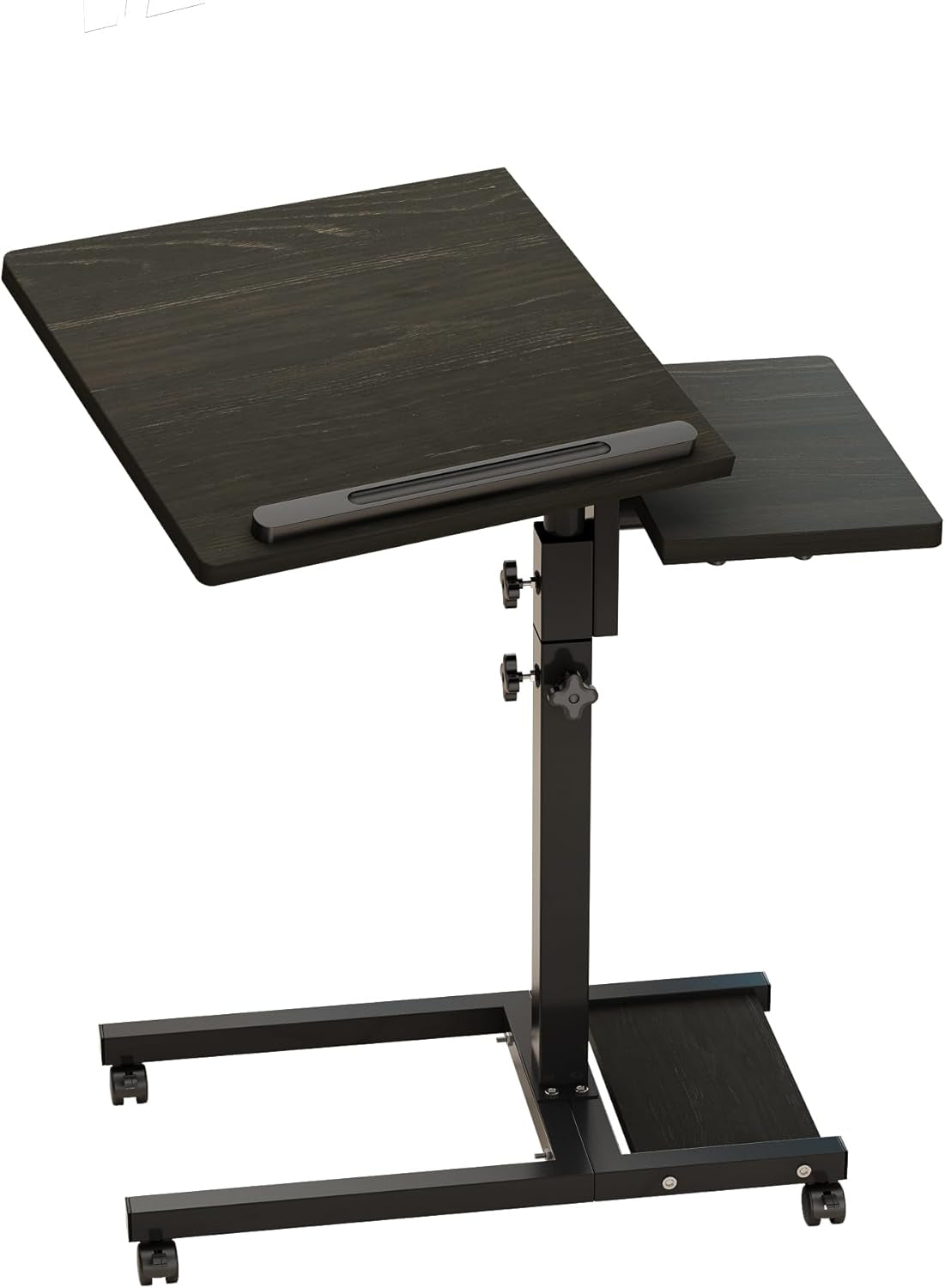 Mobile Adjustable Height Laptop Stand PC Portable Laptop Swivel Table Rolling Table with Wheels Caster and Mouse Pad (Dekuwood)