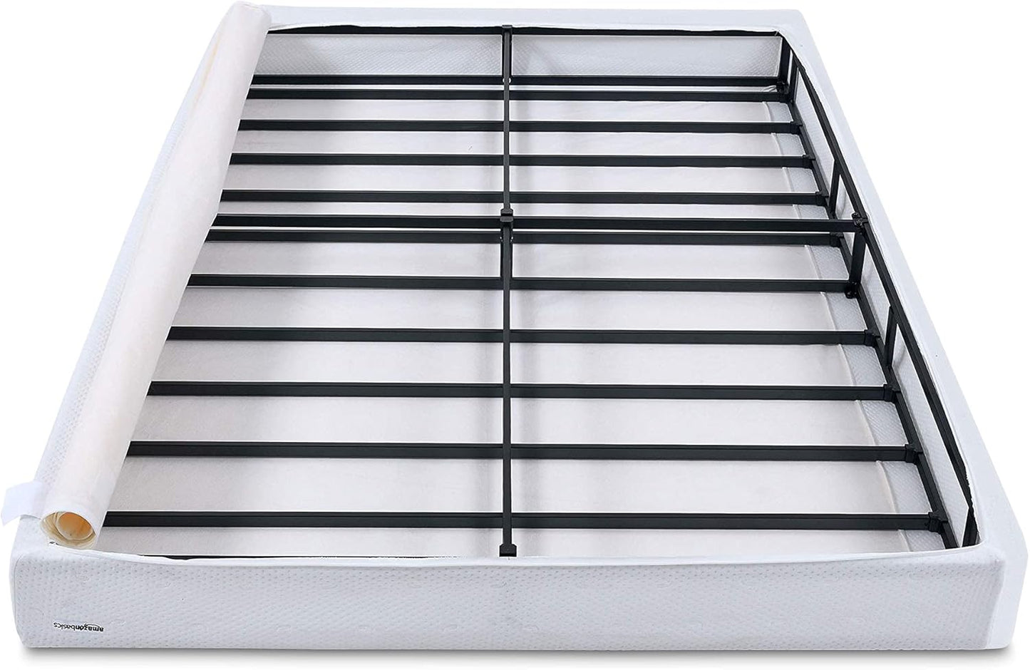 Smart Box Spring Bed Base, 5-Inch Height Mattress Foundation, Tool-Free Easy Assembly, Metal Support, Full, 74" X 53"