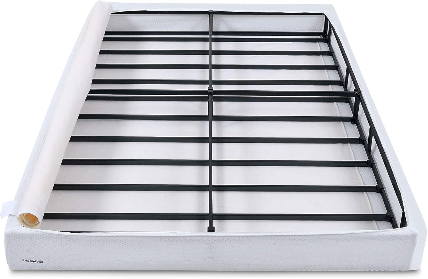 Smart Box Spring Bed Base, 5-Inch Height Mattress Foundation, Tool-Free Easy Assembly, Metal Support, Full, 74" X 53"