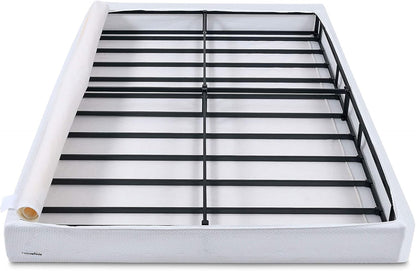 Smart Box Spring Bed Base, 5-Inch Height Mattress Foundation, Tool-Free Easy Assembly, Metal Support, Full, 74" X 53"