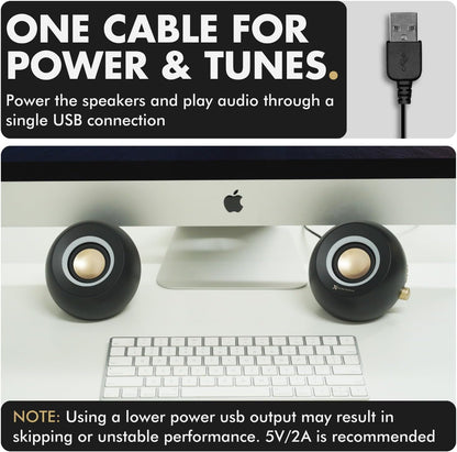 Computer Speakers for Desktop PC - Bluetooth, Aux, and USB Speakers with RGB Lighting for Desk Top, Laptops, Tablet