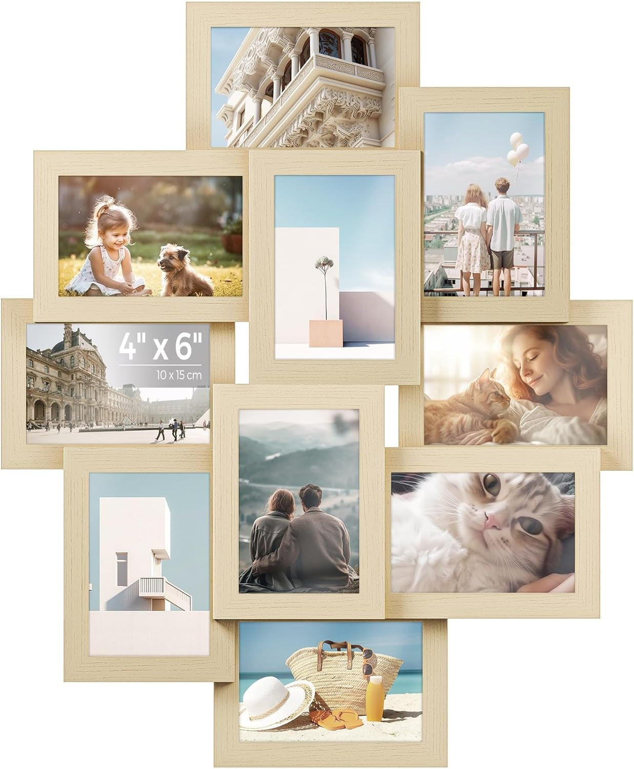 4X6 Collage Picture Frames for Wall Decor, 10 Pack Family Photo Collage Frame Set for Gallery, Glass Front, Assembly Required, Ink Black URPF20BK