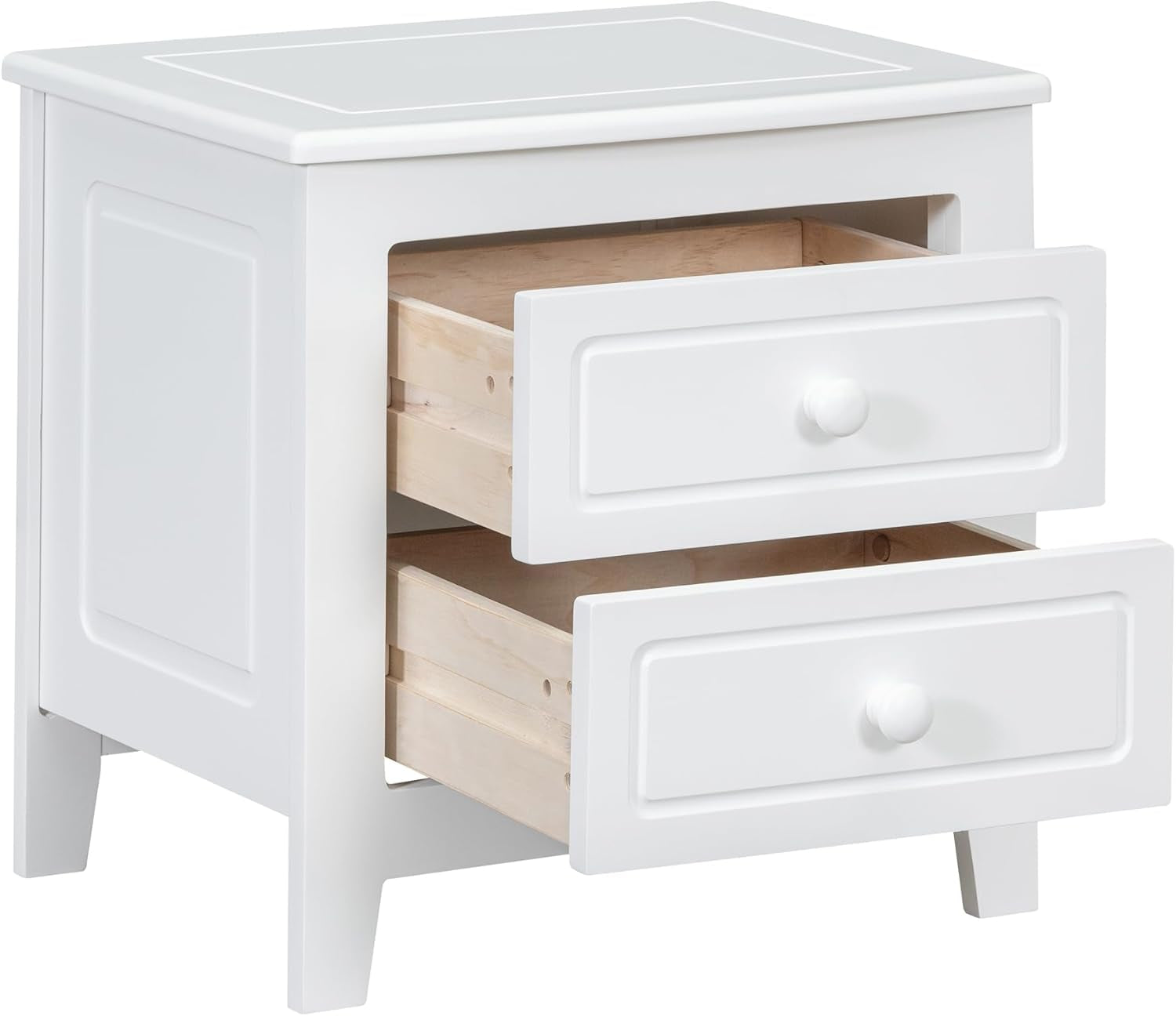 3-Pieces Bedroom Sets,Full Size Wood Platform Bed Frame for Boys Girls Kids Adults Toddler and Two Nightstands-White