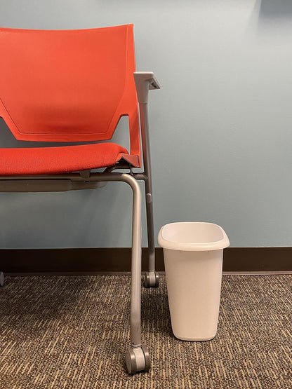 Vanity Trash Can/Wastebasket 1.5-Gallons/6-Quarts White for under Counter/Kitchen/Office/Bedroom/Bathroom