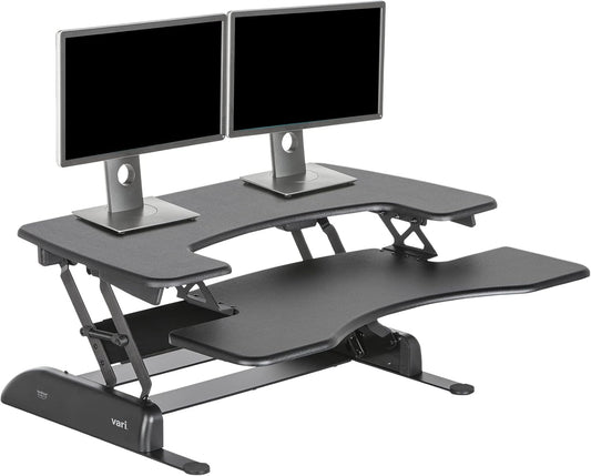 desk Pro plus 36 - Adjustable Desk Converter with 11 Height Settings - Laptop Sit Stand Desk Riser for Home Office, Table Tops, Workspace - Fully Assembled with Spring Loaded Lift - Black