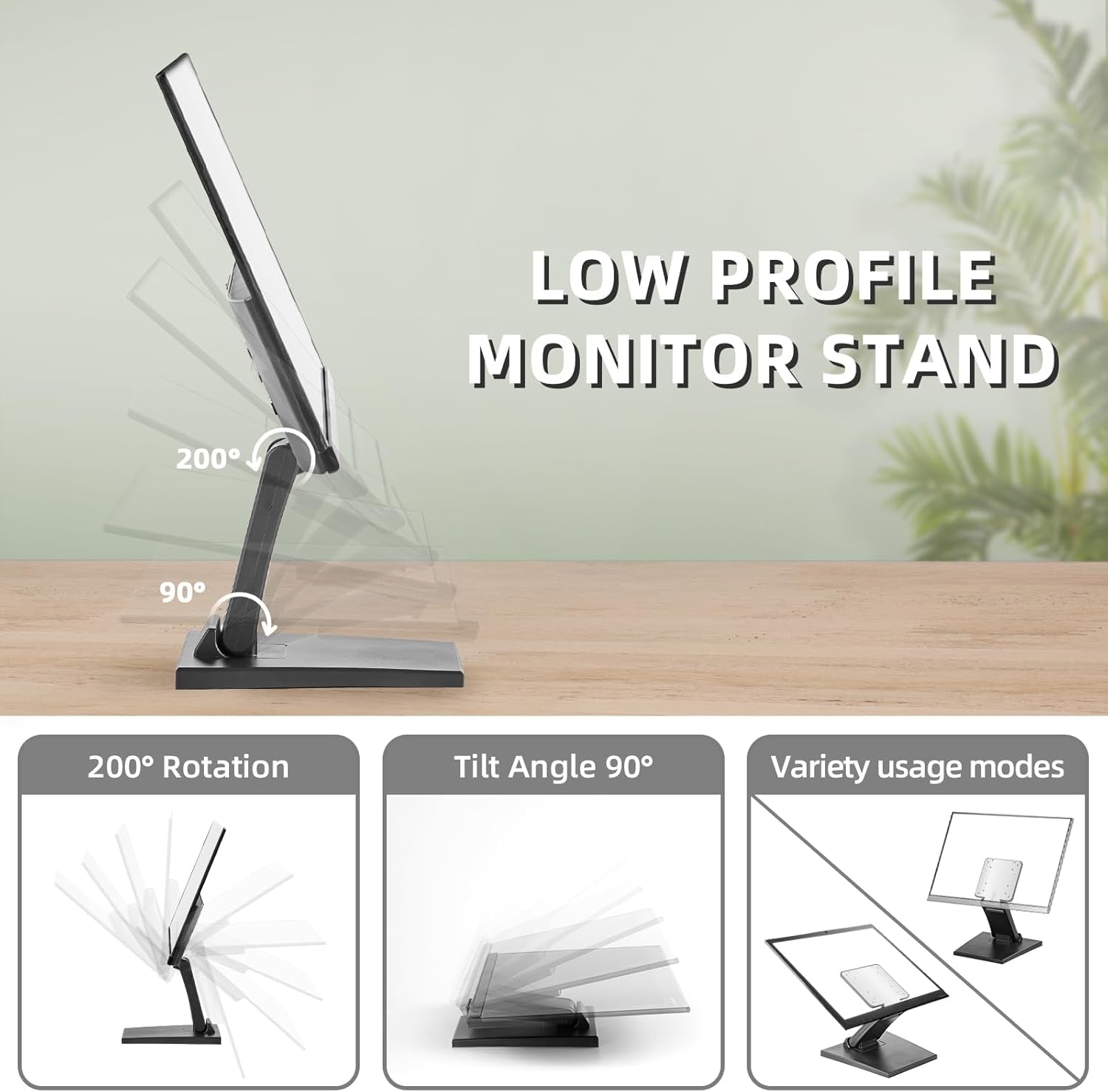 WS-03A Adjustable LCD TV Stand Folding Metal Monitor Desk Stand with VESA Hole 75X75Mm&100X100Mm