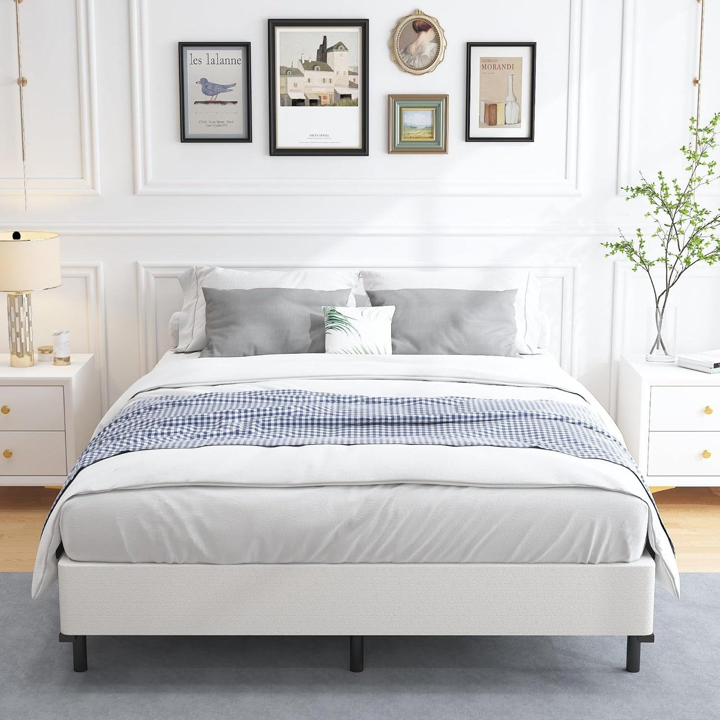 7 Inch Heavy Duty Metal Box Spring Mattress Foundation 3000Lbs Max Weight Capacity/Non-Slip/No Noise/Easy Assembly/Easy Clean Cover,King
