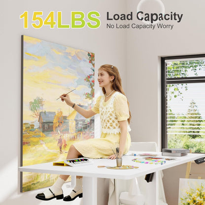 Electric Standing Desk, 45 X 24 Inches Sit Stand up Desk, Sit Stand Height Adjustable Home Office Desk with 4 Height Position Memory - with Splice Board (White, 45)