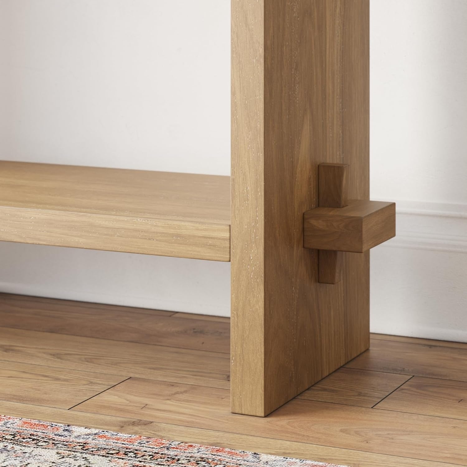Virgo Wood Accent Storage Console Sofa Table, for Entryway, Hallway or Living Room, 1, Light Brown