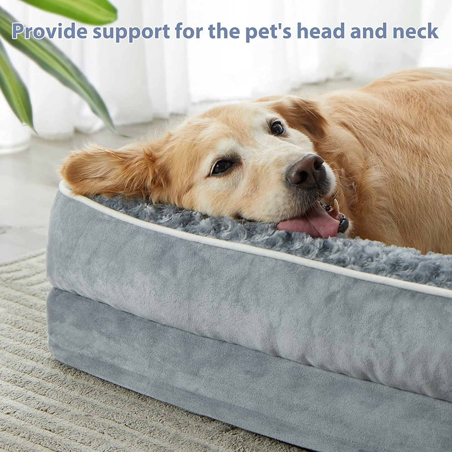 Orthopedic Dog Bed for Large Dogs-Big Waterproof Sofa Dog Bed with Removable Washable Cover, Washable Pet Bed with Waterproof Lining and Nonskid Bottom,Pet Bed for Large Dogs
