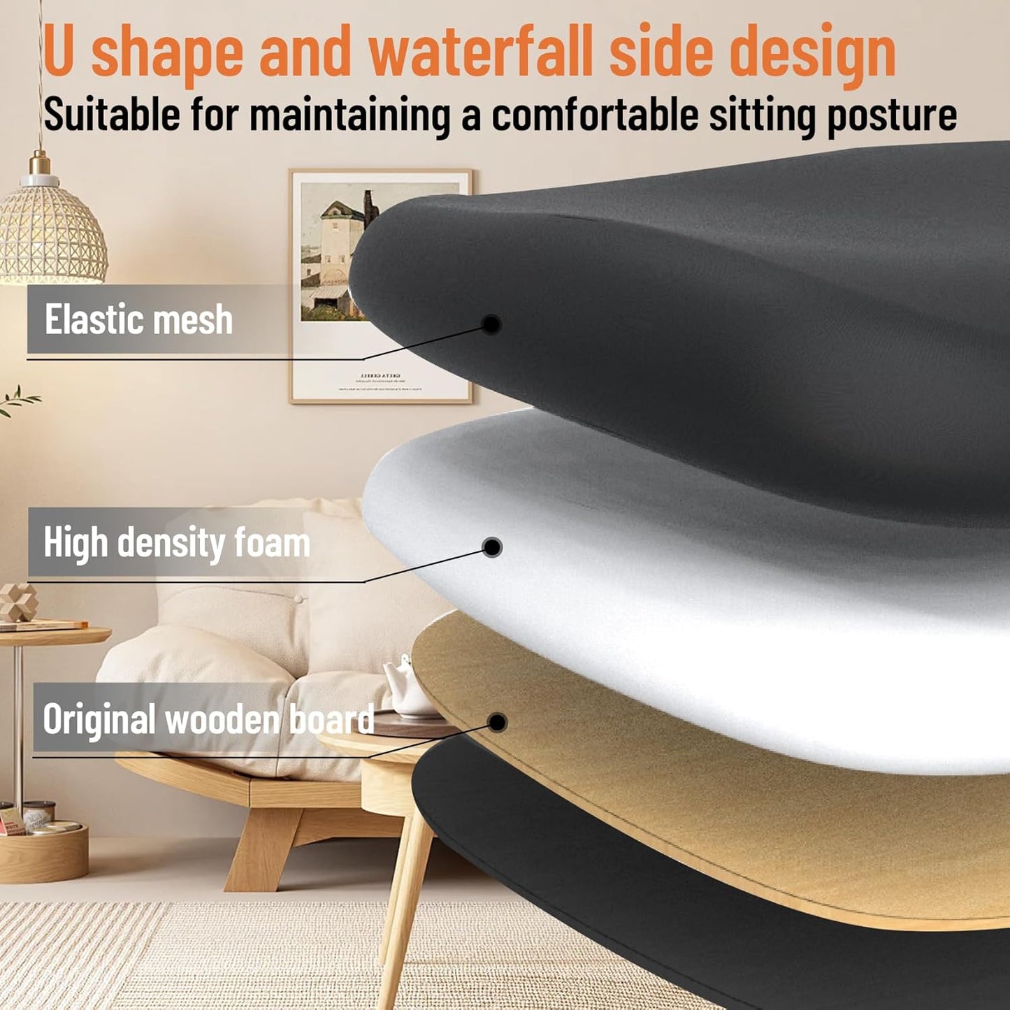 Office Chair, Ergonomic Breathable Mesh,Flip-Up Arms and Adjustable High Back Lumbar Support,Comfy Computer Chair for Home Office (Black, 407)