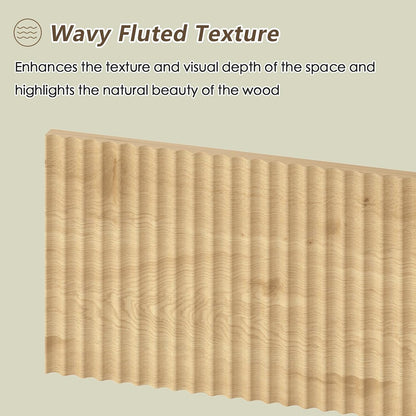 Fluted Computer Desk with 2 Drawers, 39 Inch Small Computer Desk with Storage, Compact Writing Study Desk for Small Spaces