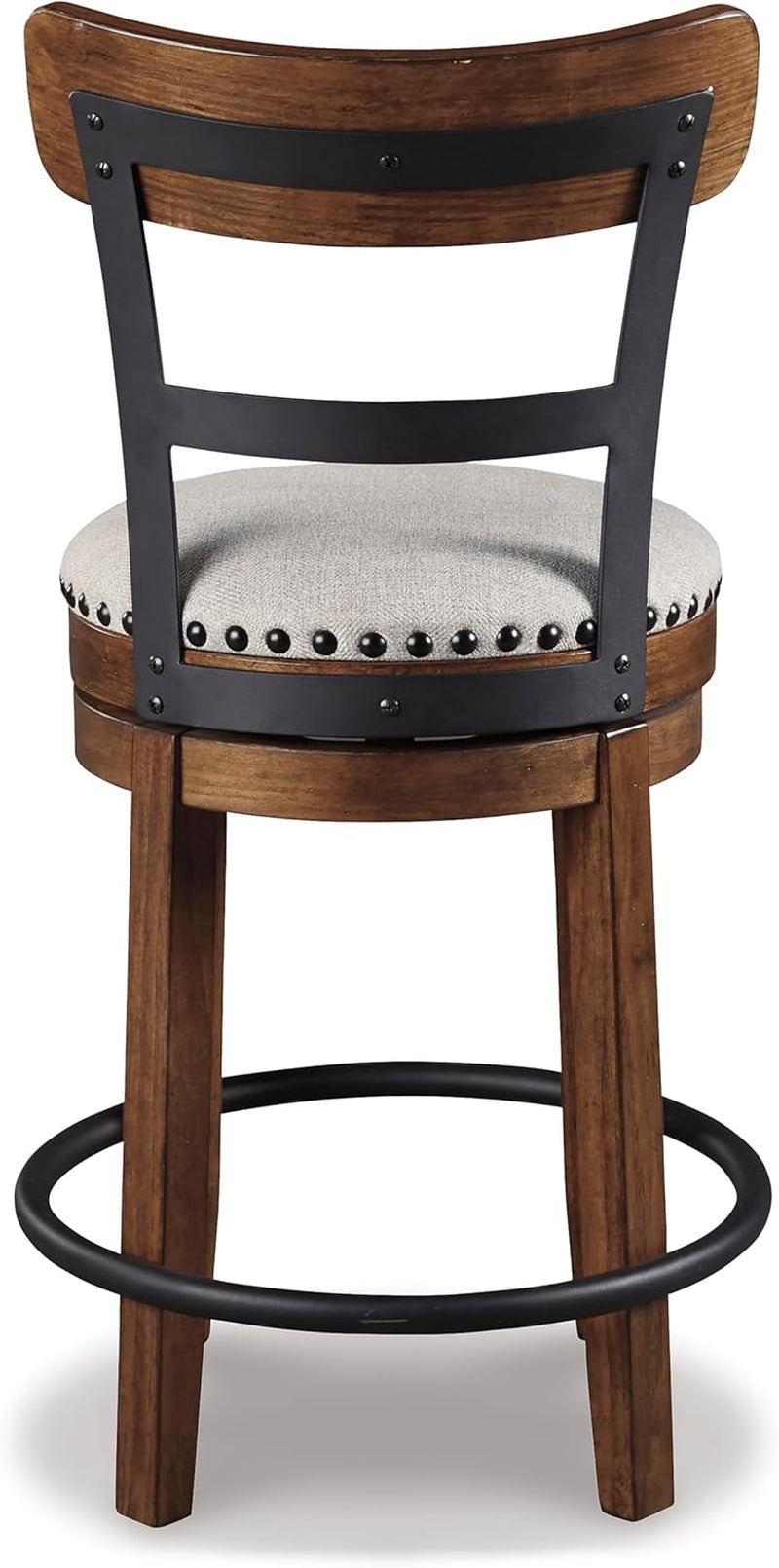 Valebeck Rustic Farmhouse 24.5” Counter Height Swivel Bar Stool, Brown