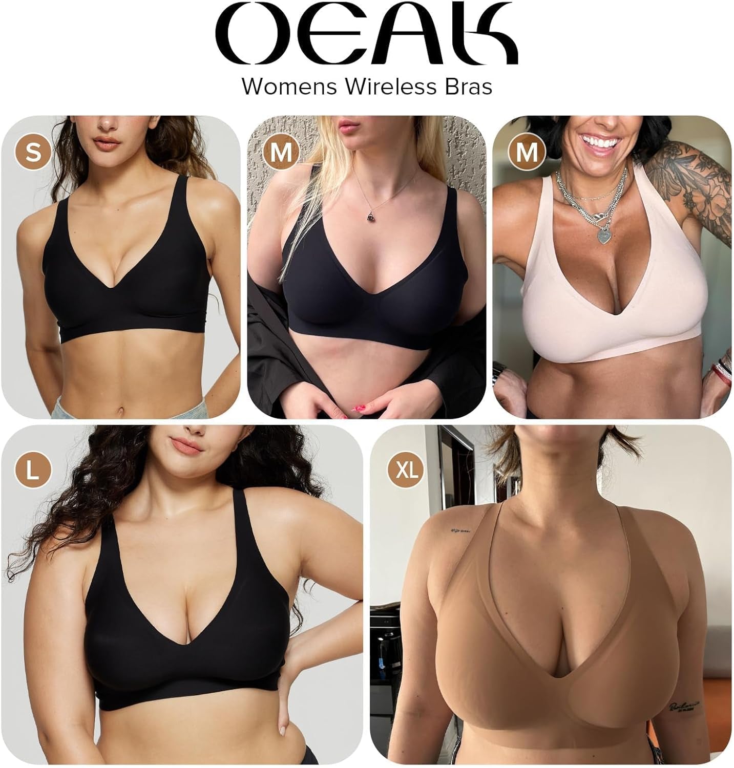 Womens Deep V Bras Wireless Comfortable Bra Supportive No Underwire Bras Tshirt Push up Bralettes Plunge Seamless Bra
