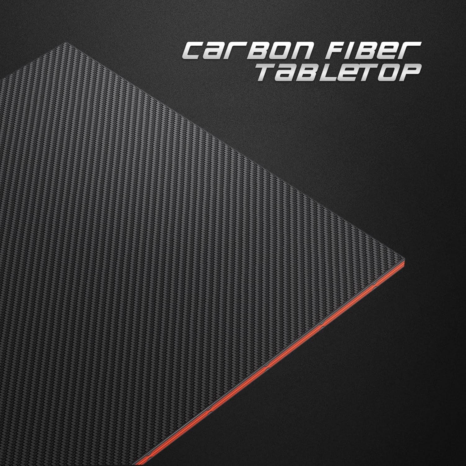 Gaming Desk 40 Inch PC Computer Desk, Carbon Fiber Home Office Desk Table Gamer Workstation, Simple Game Table with Headphone Hook, Dark Black