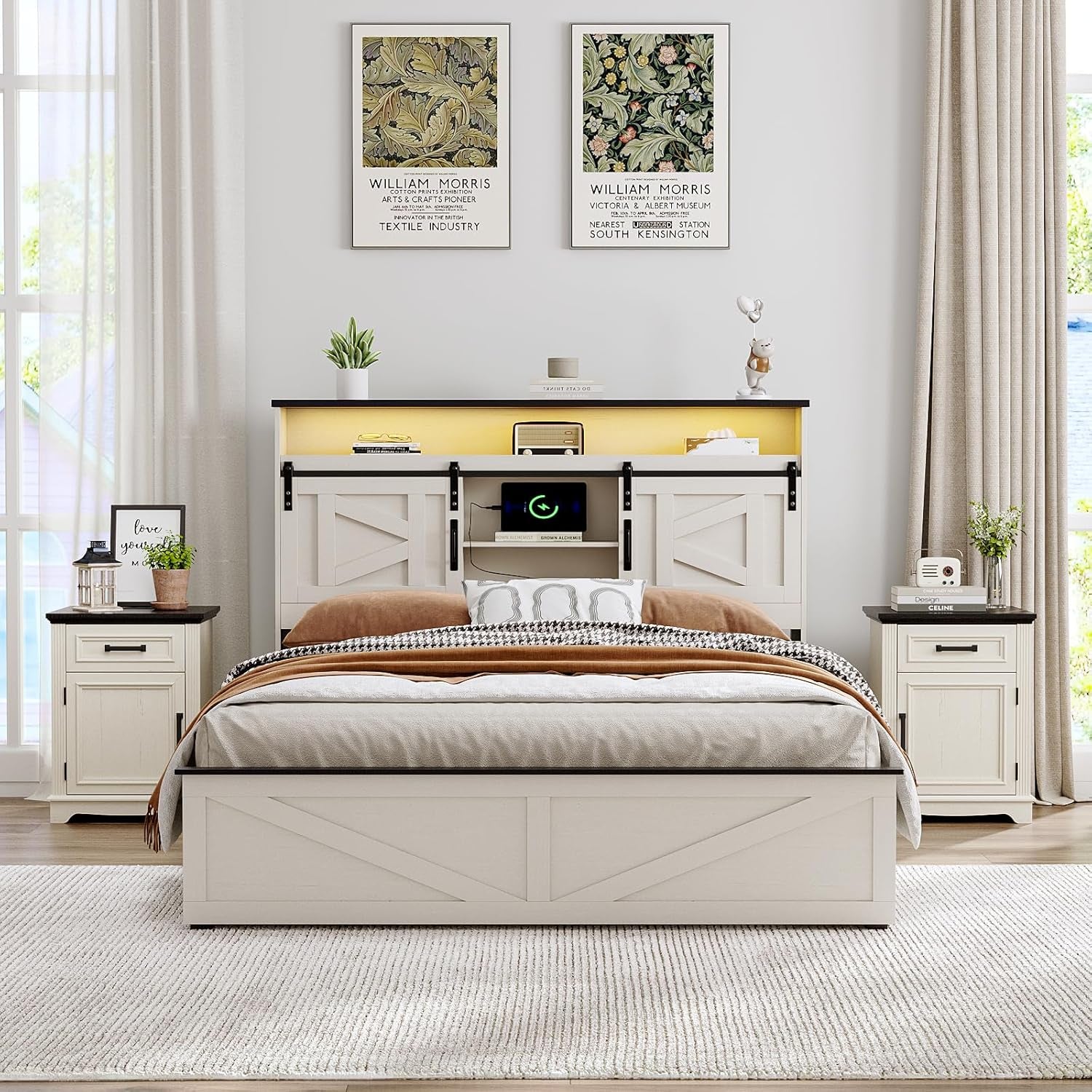White Nightstand, End Table with Drawers, Bed/Sofa Side Tables with Large Storage Cabinet for Bedroom, Office, Small Spaces, Wood, 17.72”L X 15.75”D X 23.82”H