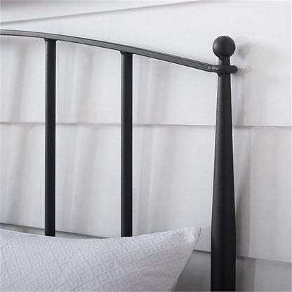 Modern Metal King Spindle Headboard, Powder-Coated Black Finish, Steel Frame with Arched Design and Tapered Posts, 55.25" H X 76.75" W, Fits Standard Adjustable Bed Frames, Bedroom