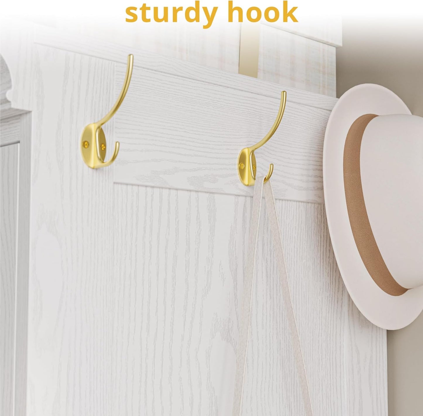 Armoire Wardrobe Closet with Mirror, 70” Wooden Wardrobe Cabinet with 4 Doors, 2 Open Storage Shelves, Freestanding Bedroom Armoire with 3 Hooks & Hanging Rod for Home Room, White