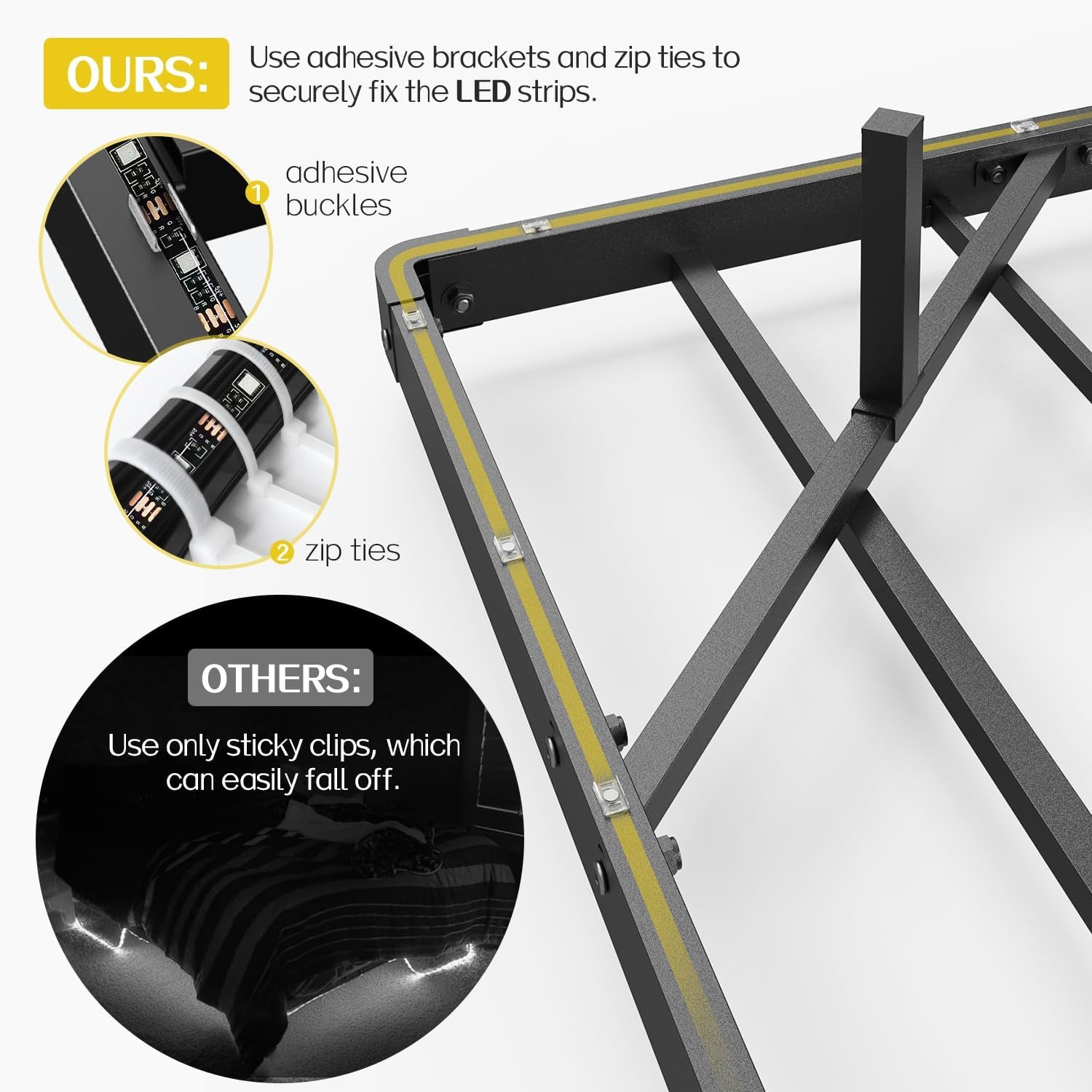 Full Size Modern Floating Bed Frame with Smart LED Lights, USB Charging Station, Sturdy Metal Platform, No Box Spring Needed, and Easy Assembly