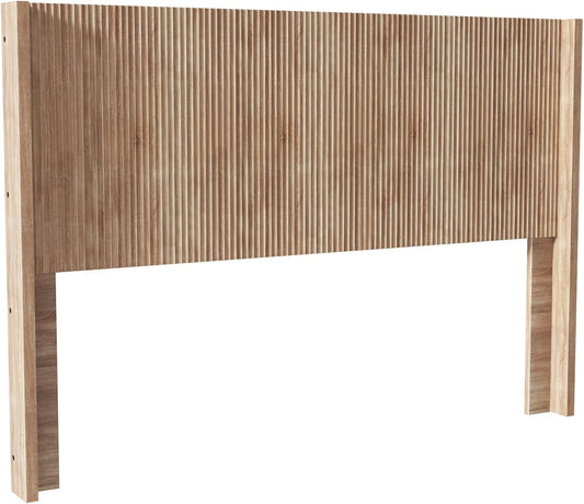 King Size Fluted Headboard ONLY - Wall Mount Wood Headboard, Rustic & Modern Farmhouse,Boho,Fluted Panel,Wingback Design (Oak, King)