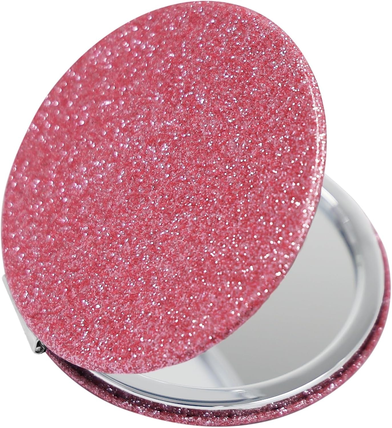 Double-Sided 1X/2X Magnifying Compact Mirror – Portable Metal Makeup Mirror for Purse, Ideal for Travel & On-The-Go Touch-Ups