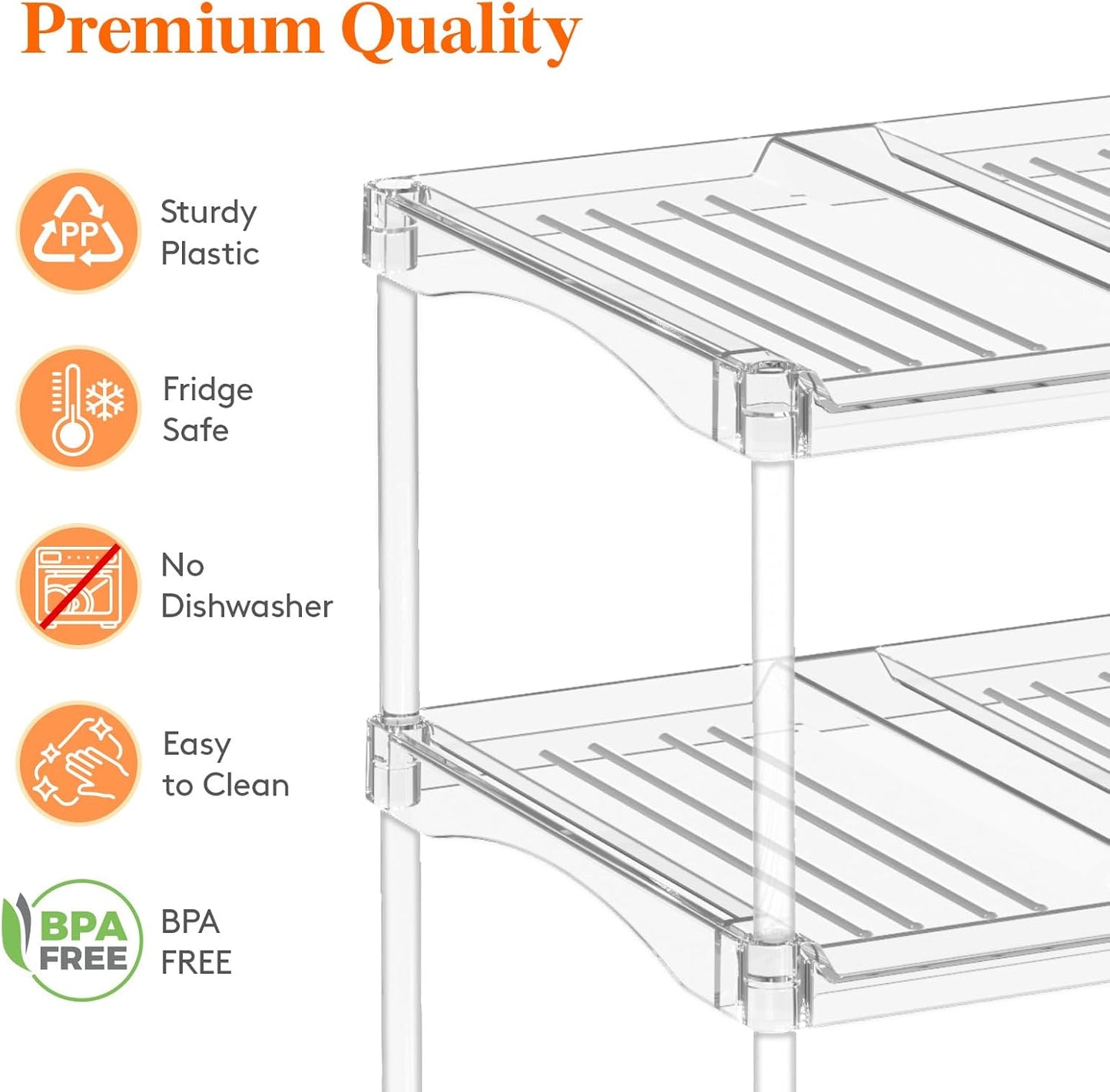 Stackable Water Bottle Storage Organizer, Clear Freestanding Wine Bottle Holder for Cabinet, Tumbler Cup Organizer, Plastic Large Compartment Wine Rack for Fridge Cellar, 3Tier Hold 9